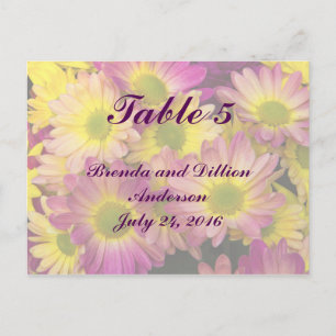 Carte de numéro de table mariage