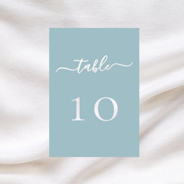 Carte de numéro de table mariage de script blanc b (Créateur téléchargé)