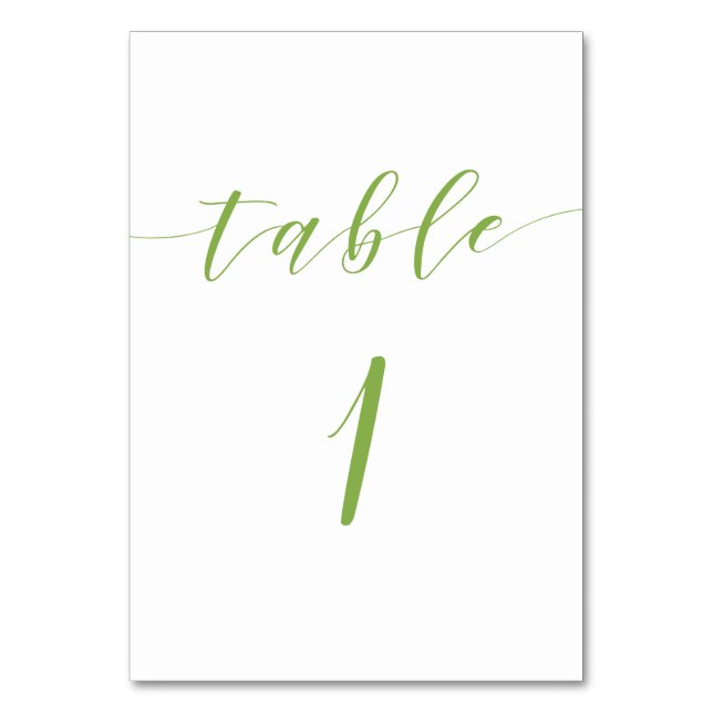 Carte de numéro de table mariage de script moderne (Par défaut)