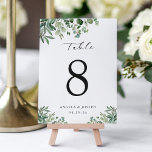 Carte de numéro de table Mariage Feuille Eucalyptu<br><div class="desc">Carte Mariage Feuille Eucalyptus Vert Carte Numéro de table. (1) Veuillez customiser ce modèle un par un (par ex. du numéro 1 au xx), et ajouter chaque carte de numéro séparément à votre panier. (2) Pour plus de personnalisation, cliquez sur le lien "customiser plus loin" et utilisez notre outil de...</div>