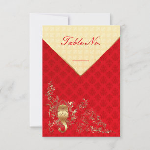 Carte de numéro de table - Mariage indien