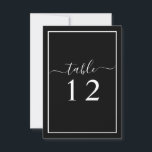 Carte de numéro de table Mariage noir et blanc<br><div class="desc">Je suis fier de tous mes designs, Si vous avez des questions, si vous voulez des modifications personnalisées à la conception, ou si vous voulez des éléments de coordination pour correspondre et avoir besoin de moi pour le créer, s'il vous plaît contacter Megan avec Emma Sue Bow-tique directement à megan@emmasuebowtique.com....</div>