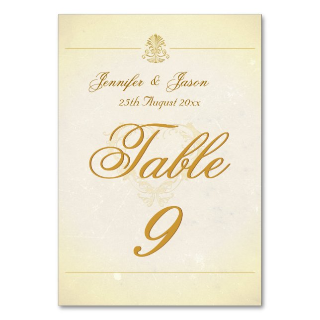 Carte de numéro de table mariage papier de parchem (Par défaut)