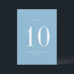 Carte de numéro de table minimaliste Mariage bleu<br><div class="desc">Moderne minimaliste Bleu clair,  carte de numéro de table mariage. Veuillez noter que les cartes de numéro de table doivent être numérotées et ajoutées individuellement à votre panier.</div>