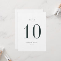 Carte de numéro de table minimaliste Mariage Emera
