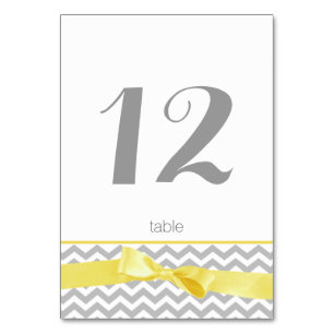 Carte de numéro de table moderne Zigzag et Yellow