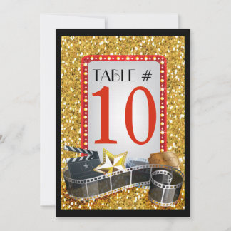 Carte de numéro de table MOVIE STAR Bat mitzvah