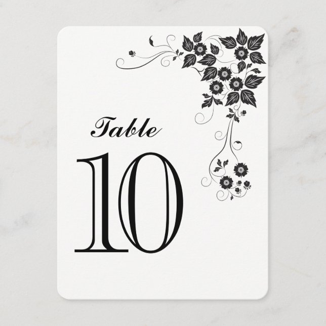 Carte de numéro de table Numéro-10 (Devant)