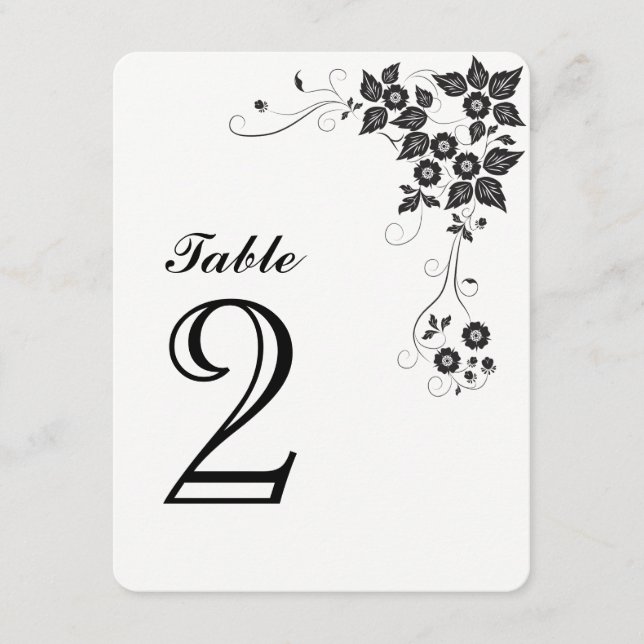 Carte de numéro de table Numéro-2 (Devant)