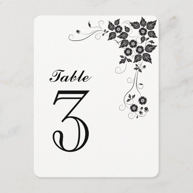 Carte de numéro de table numéro-3 (Devant)