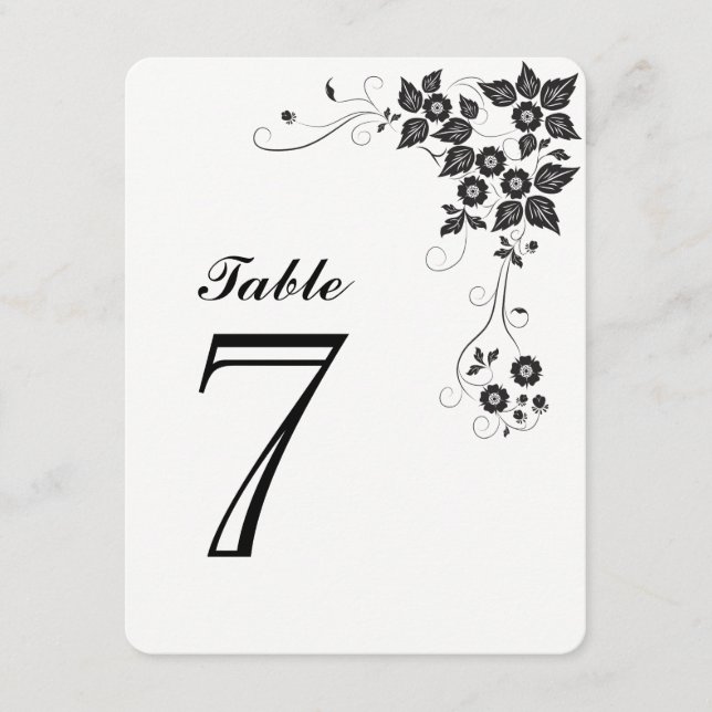 Carte de numéro de table numéro-7 (Devant)