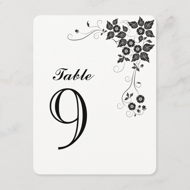Carte de numéro de table Numéro-9 (Devant)
