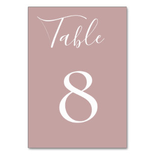 Carte de numéro de table Pale Mauve