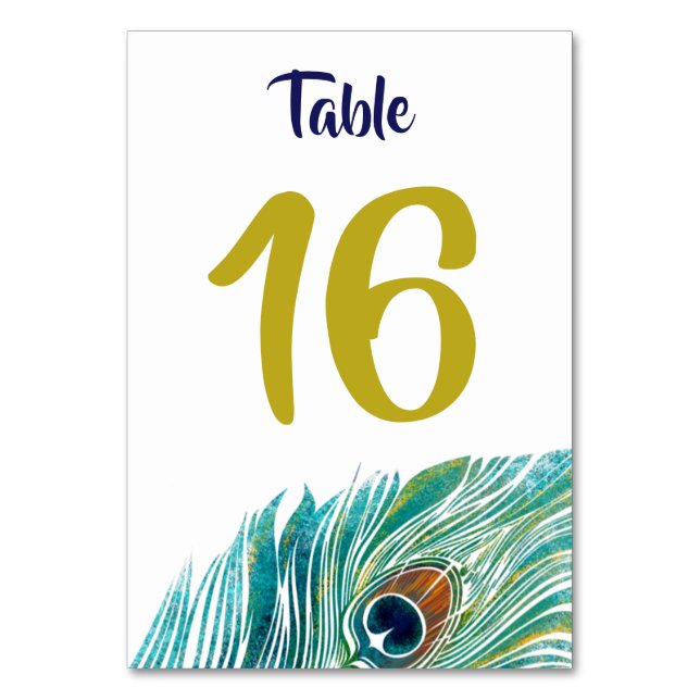 Carte de numéro de table Peacock (Par défaut)