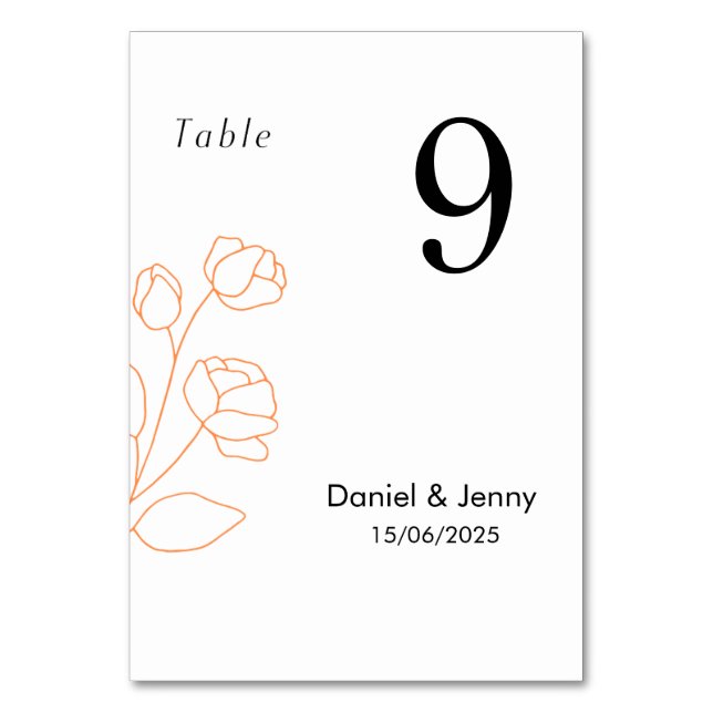 Carte de numéro de table personnalisée (Par défaut)