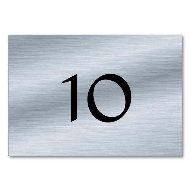 Carte de numéro de table personnalisée en argent b (Devant)