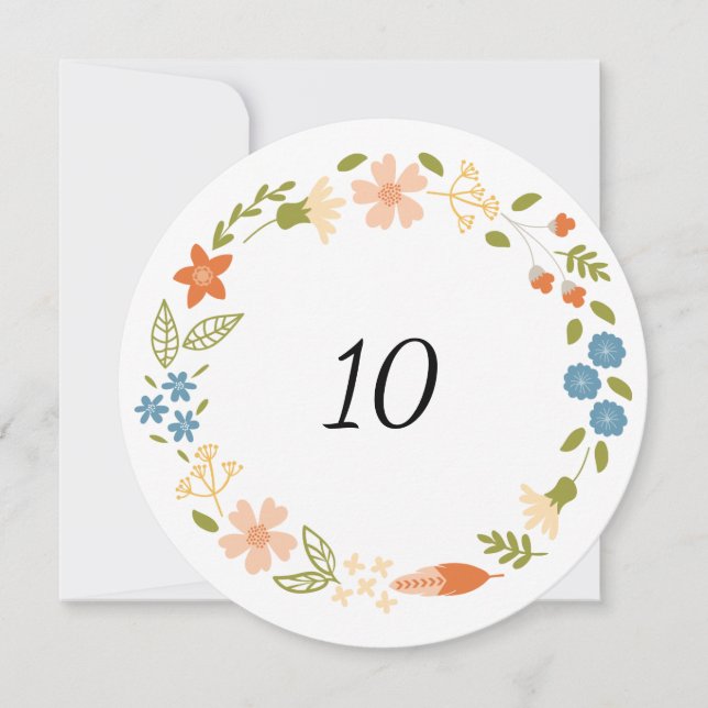 Carte de numéro de table personnalisée pour grande (Devant)