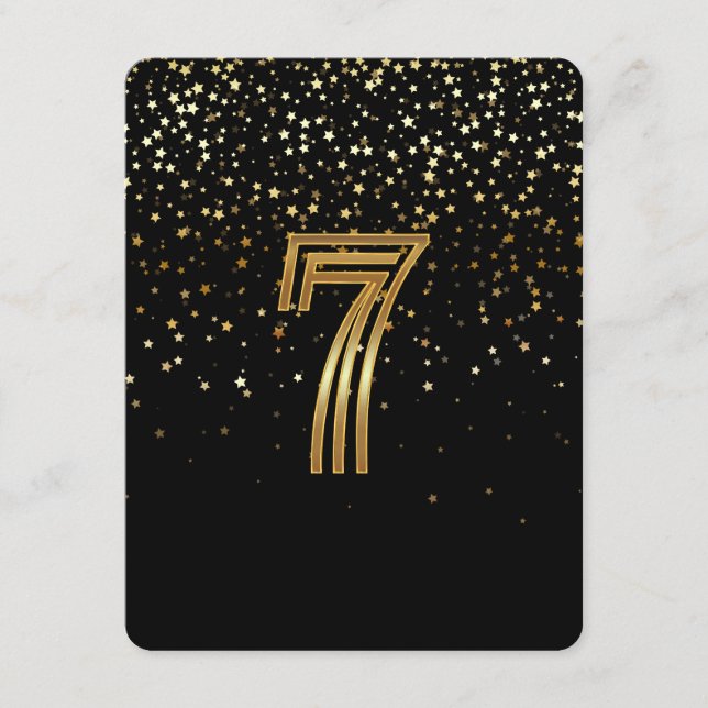 Carte de numéro de table Petite Étoiles-7 Nuit éto (Devant)