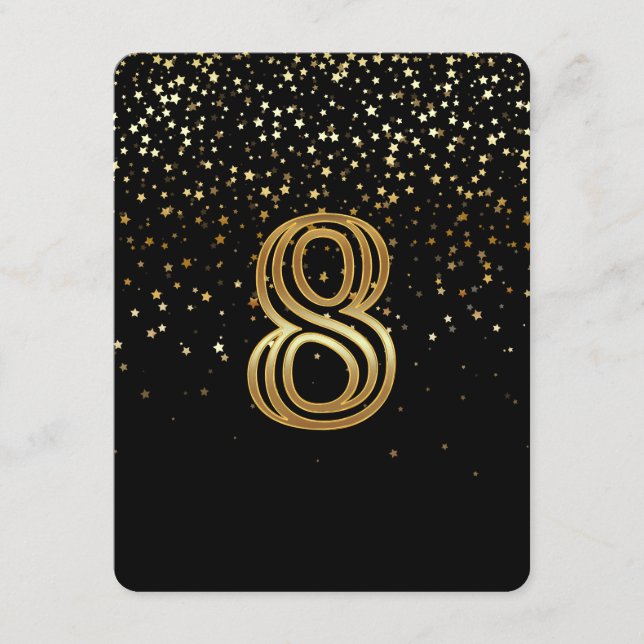 Carte de numéro de table Petite Étoiles-8 Nuit éto (Devant)