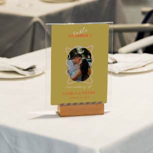 Carte de Numéro de Table   Photo Minimaliste Moder