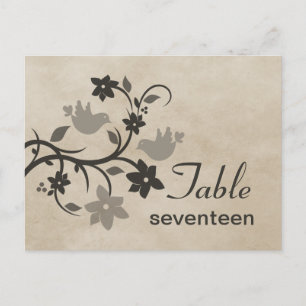 Carte de numéro de table postale à motif floral gr