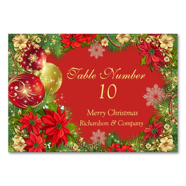 Carte de Numéro de Table pour la Fête de Noël d'En (Devant)