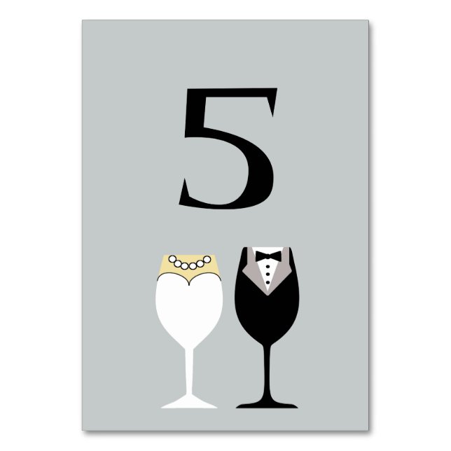 Carte de numéro de table pour les lunettes de vin  (Par défaut)
