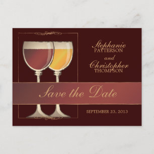 Carte de numéro de table pour verre à vin rouge et