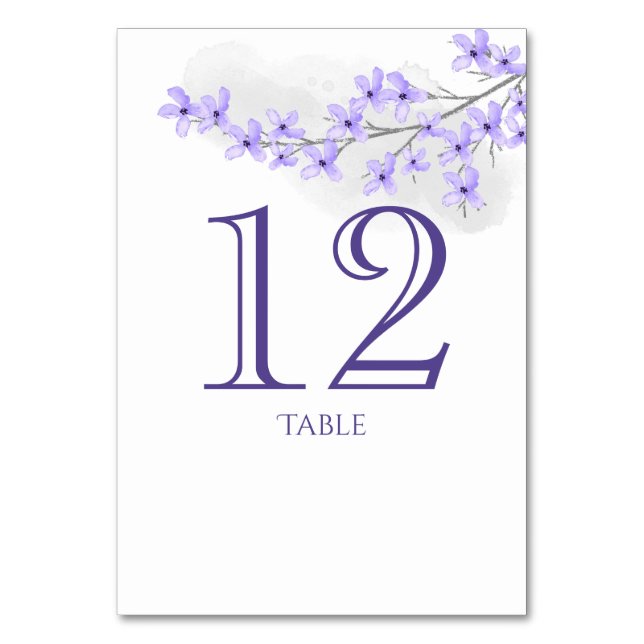 Carte de numéro de table Purple Lilac (Par défaut)