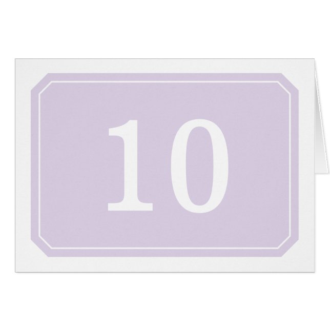 Carte de numéro de table Purple Simply Elegant (Devant Horizontal)