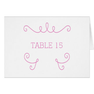 Carte de numéro de table rose blanc