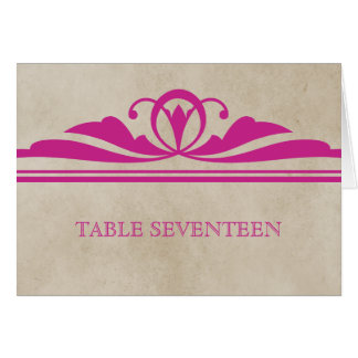 Carte de numéro de table rose Elegant Deco