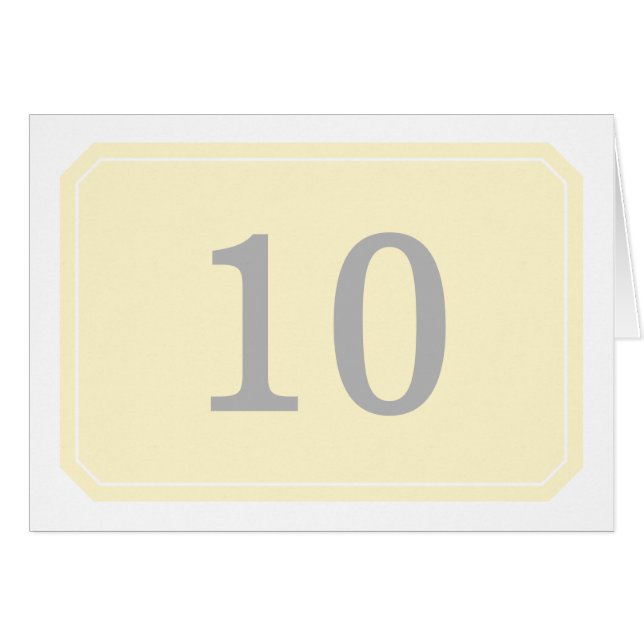 Carte de numéro de table simple et élégante jaune (Devant Horizontal)