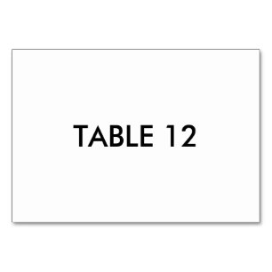 Carte de numéro de table unique pour la célébratio
