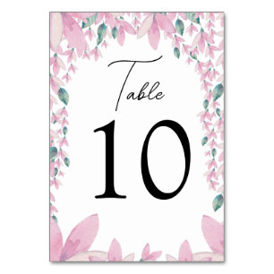 Carte de numéro de tableau Charming Pink Wisteria