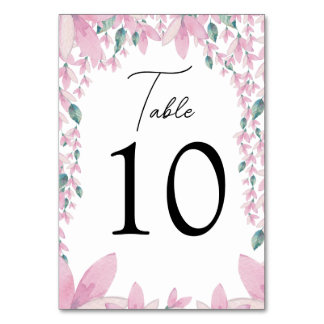 Carte de numéro de tableau Charming Pink Wisteria