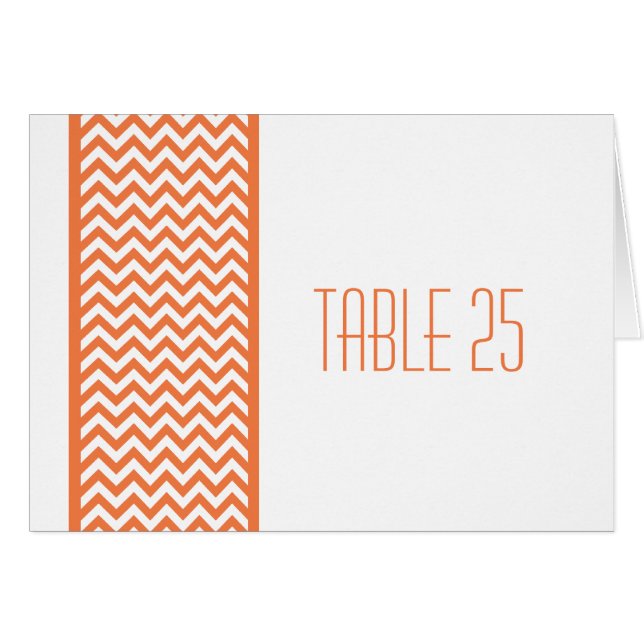 Carte de numéro de tableau de bord Orange Chevron (Devant horizontal)