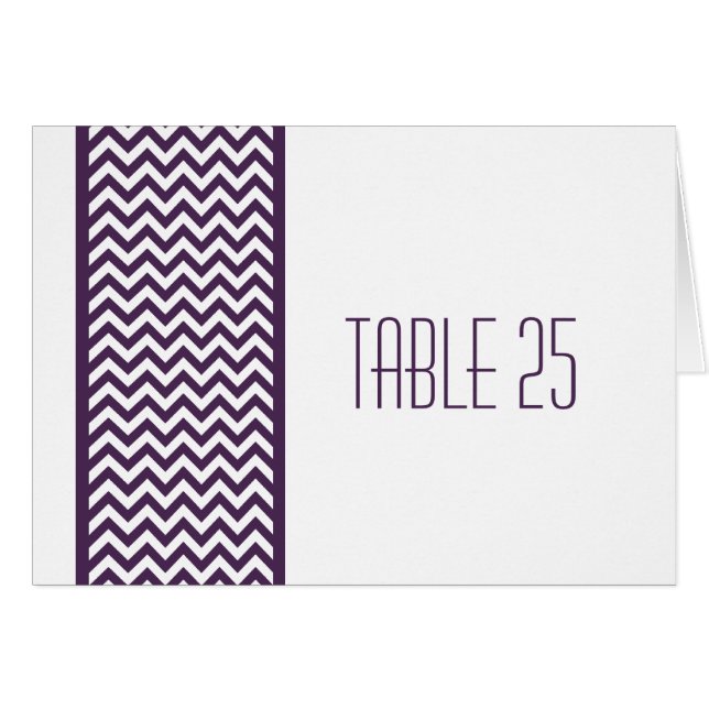 Carte de numéro de tableau de bord Purple Chevron (Devant horizontal)