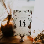 Carte de numéro de tableau de la botanique florale<br><div class="desc">Les numéros de table rehaussent le look de votre tablescape et mettent la touche finale sur votre journée spéciale. Impression de texte personnalisée des noms ou numéros de vos tables. L'impression recto verso est incluse dans le prix. Ajoutez votre libellé personnalisé à cette conception à l'aide des cases "Modifier ce...</div>