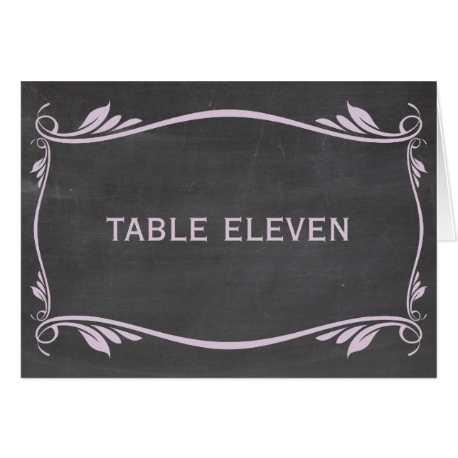 Carte de numéro de tableau de tableau Lilac Flourd (Devant horizontal)