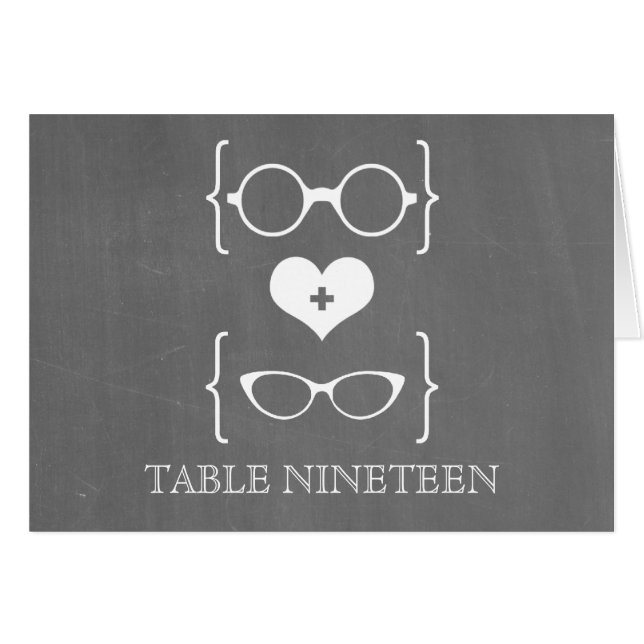 Carte de numéro de tableau des lunettes Ivory Geek (Devant horizontal)