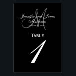 Carte de numéro de tableau du Mariage de monogramm<br><div class="desc">Cartes de numéro de table de Mariage noir et blanc avec monogramme de plateau personnalisé. Conception par Elke Clarke ©2008. Customisez avec vos noms de mariée et de mariée, nom de famille des nouveaux mariés, date initiale monogramme et date mariage. Commandez une par table avec chaque numéro de table mais...</div>