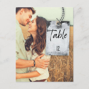 Carte de numéro de tableau du Mariage photo Rustic