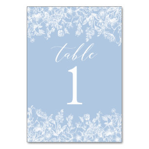 Carte de numéro de tableau moderne bleu-bleu-bleu