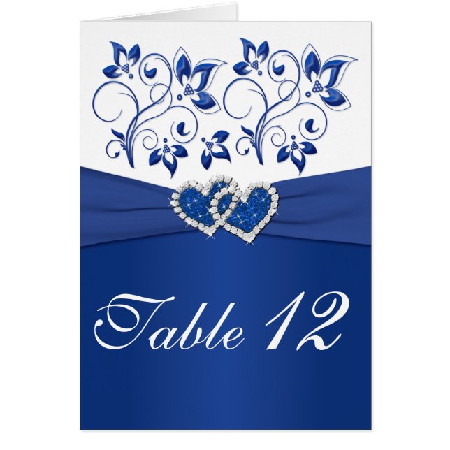 Carte de numéro Royal Blue and White Table (Devant)