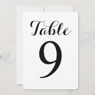 Carte de numéros de table 9 Table moderne de sty