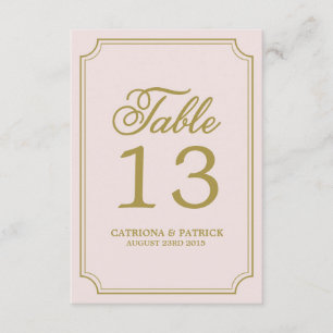 Carte de numéros de table à écriture fantaisiste R