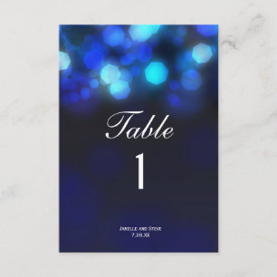 Carte de Numéros de Table de Mariage Ciel Bleu Min