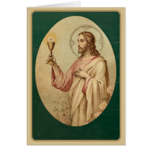 Carte de offre de masse catholique de coeur sacré