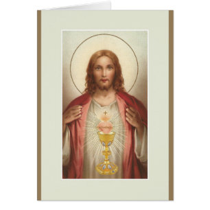 Carte de offre de masse catholique de coeur sacré